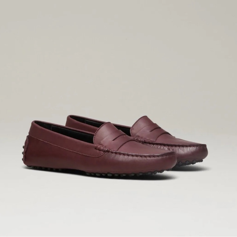 M.Gemi Pastoso Burgundy Leather Loafers Size 6